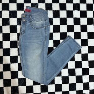 Wax Jean Blue Skinny Jeans with Faded Denim